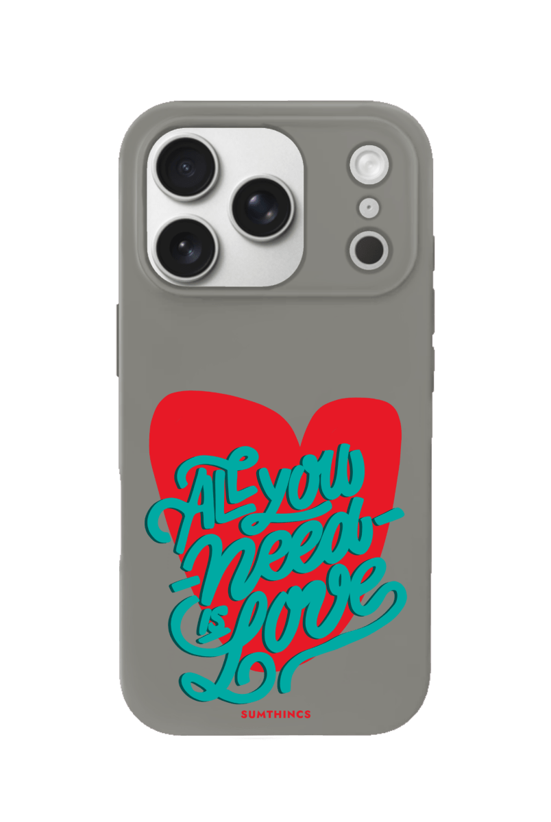 iPhone 17 Pro All You Need is Love Premium Telefon Kılıfı Gri - SUMTHINCS