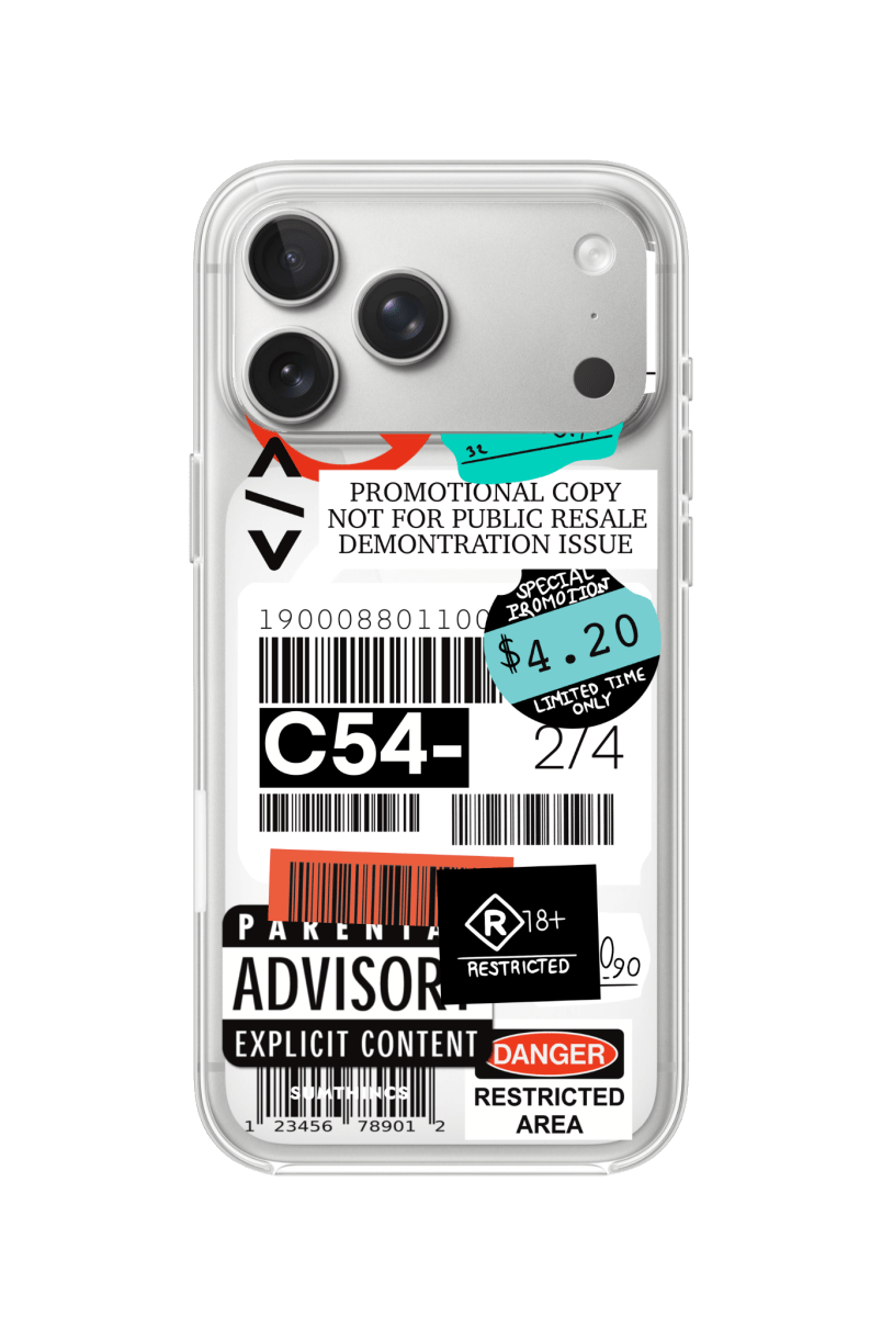 iPhone 17 Pro Barcode C54 Clear Magsafe Şeffaf Telefon Kılıfı - SUMTHINCS