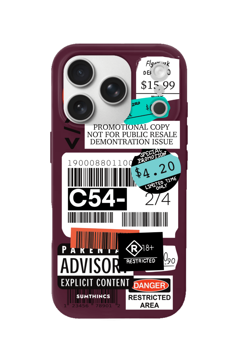 iPhone 17 Pro Barcode C54 Premium Telefon Kılıfı Bordo - SUMTHINCS