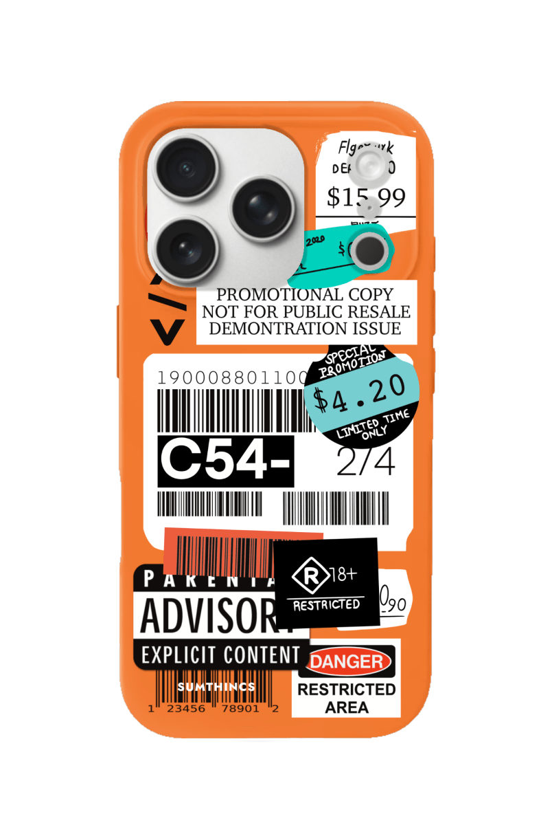 iPhone 17 Pro Barcode C54 Premium Telefon Kılıfı Turuncu - SUMTHINCS