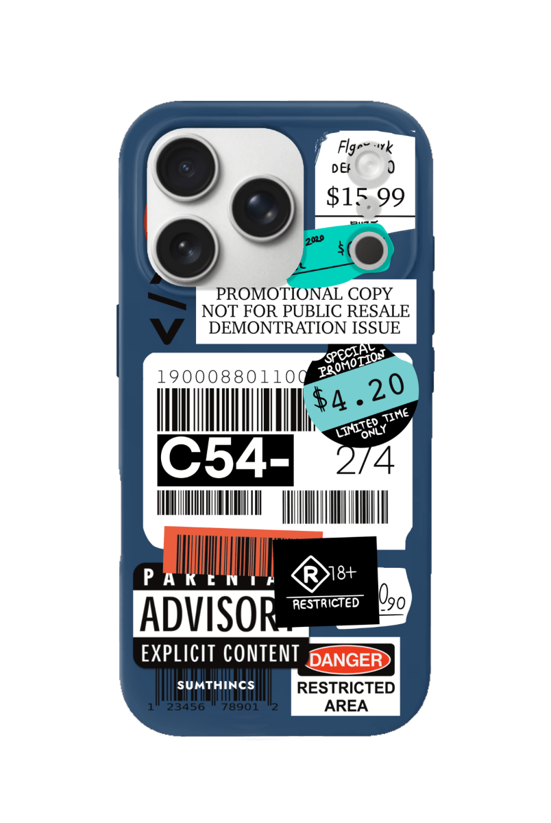 iPhone 17 Pro Barcode C54 Premium Telefon Kılıfı Pasifik Mavi - SUMTHINCS