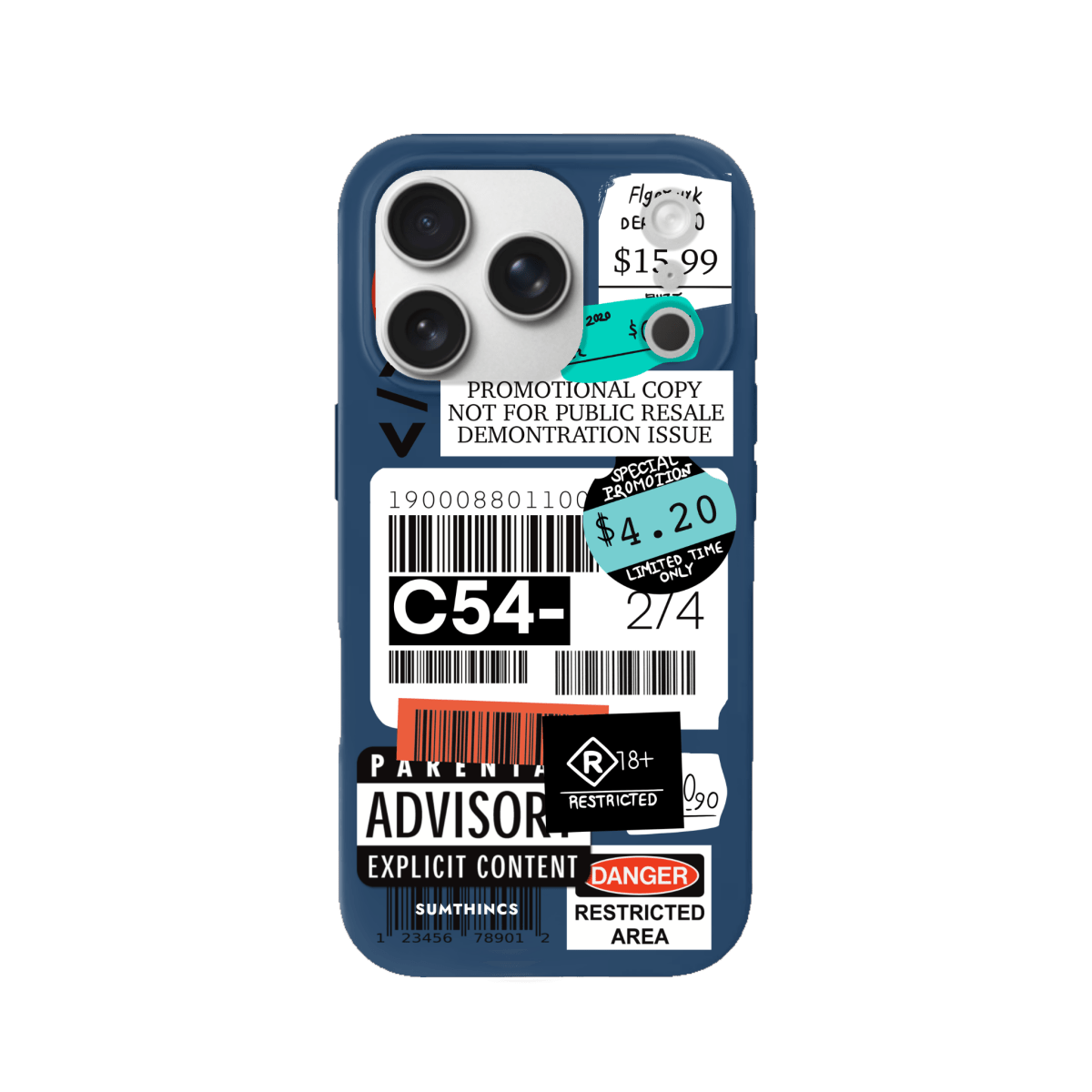 iPhone 17 Pro Barcode C54 Premium Telefon Kılıfı Pasifik Mavi - SUMTHINCS