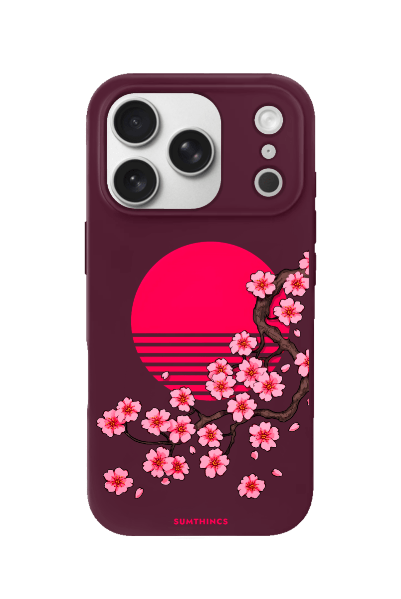 iPhone 17 Pro Cherry Blossom Dawn Premium Telefon Kılıfı Bordo - SUMTHINCS