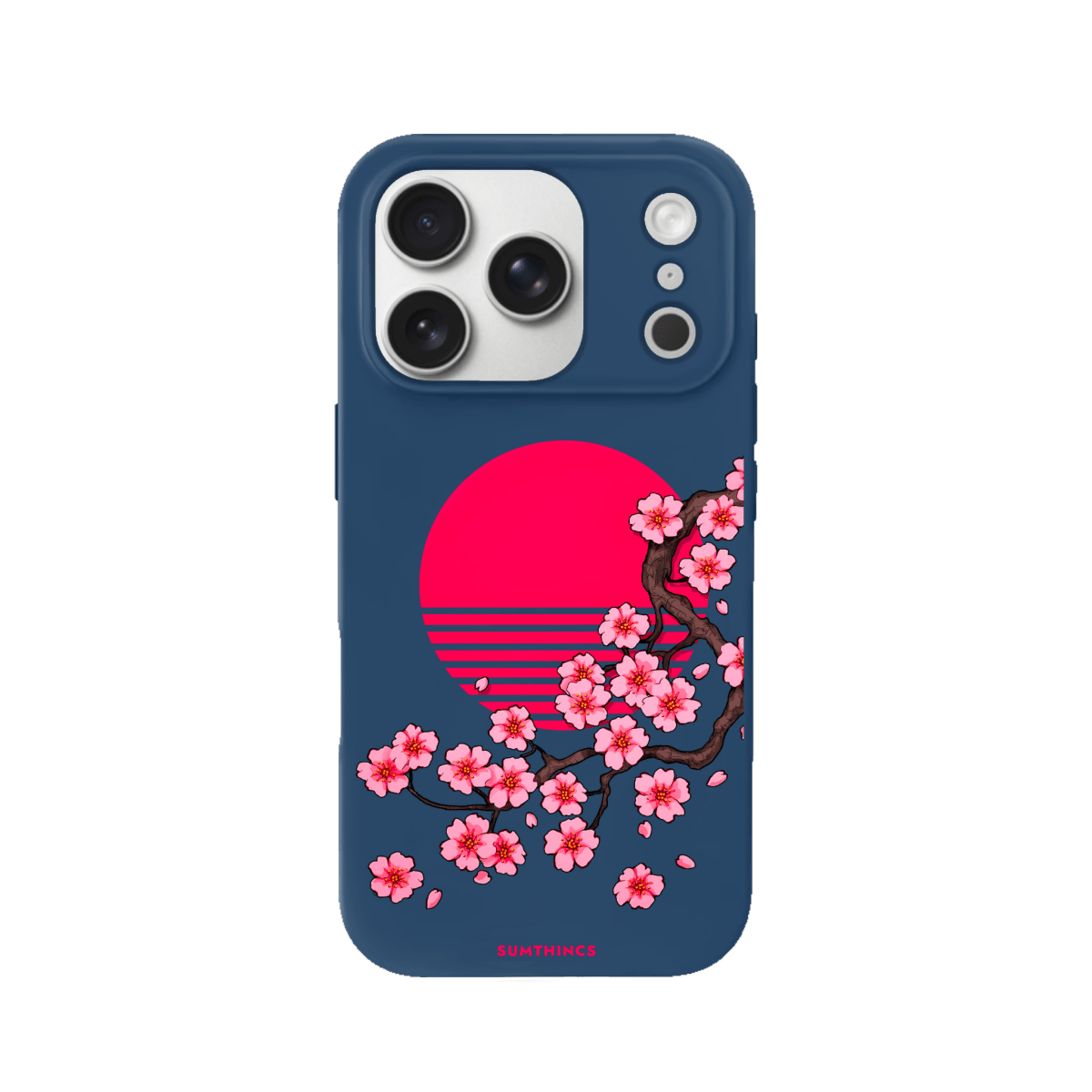 iPhone 17 Pro Cherry Blossom Dawn Premium Telefon Kılıfı Pasifik Mavi - SUMTHINCS