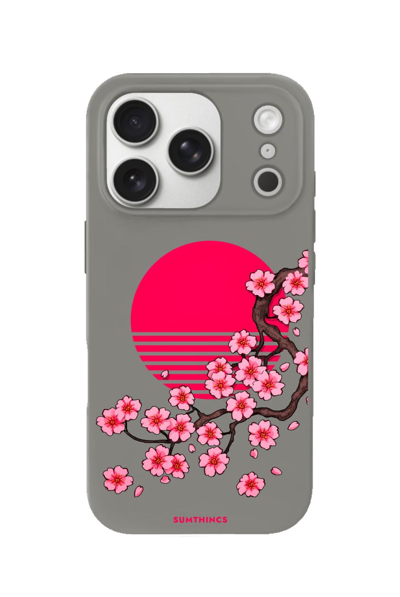 iPhone 17 Pro Cherry Blossom Dawn Premium Telefon Kılıfı Gri - SUMTHINCS