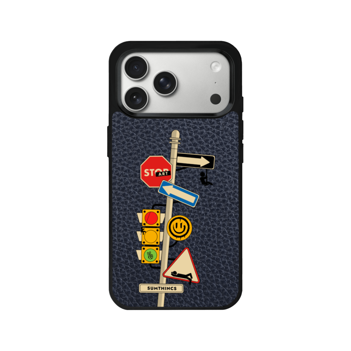 iPhone 17 Pro Crossroad Leather Vegan Deri Telefon Kılıfı Pasifik Mavi - SUMTHINCS