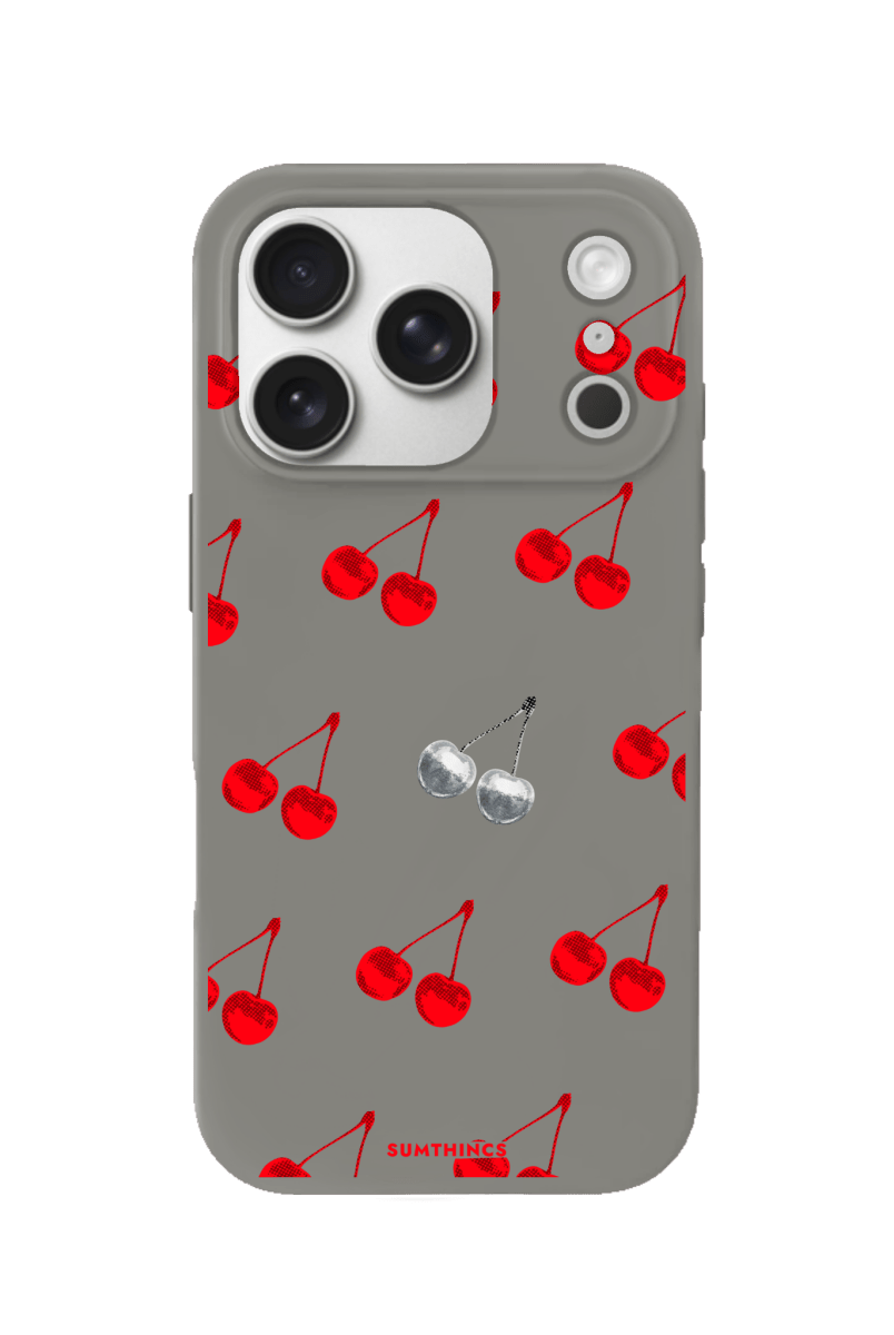 iPhone 17 Pro Disco Cherry Premium Telefon Kılıfı Gri - SUMTHINCS