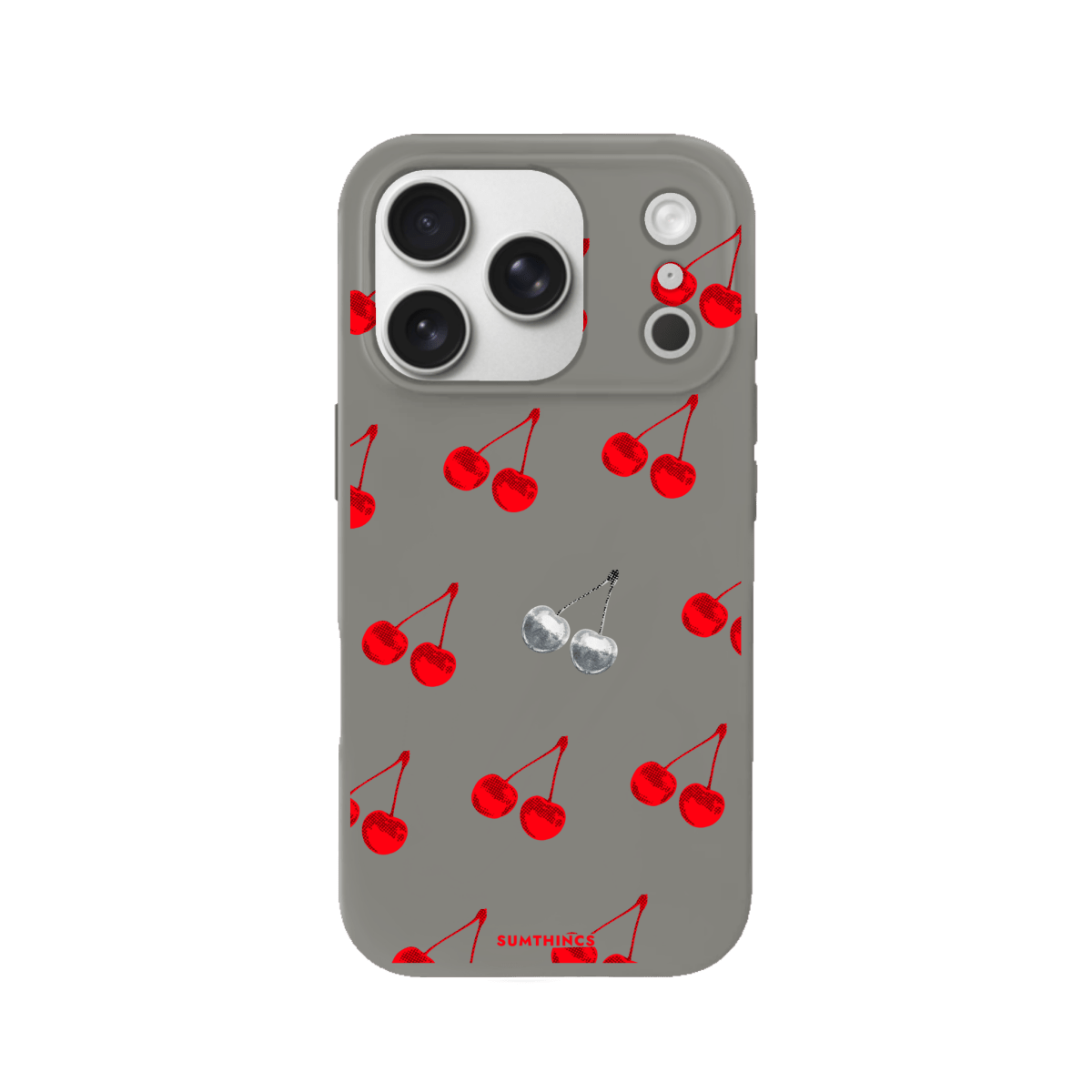 iPhone 17 Pro Disco Cherry Premium Telefon Kılıfı Gri - SUMTHINCS