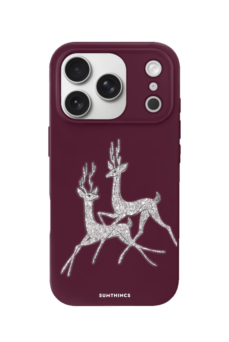 iPhone 17 Pro Disco Deers Premium Telefon Kılıfı Bordo - SUMTHINCS