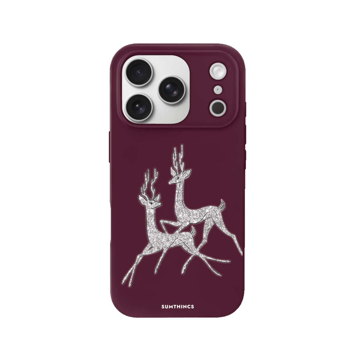 iPhone 17 Pro Disco Deers Premium Telefon Kılıfı Bordo - SUMTHINCS