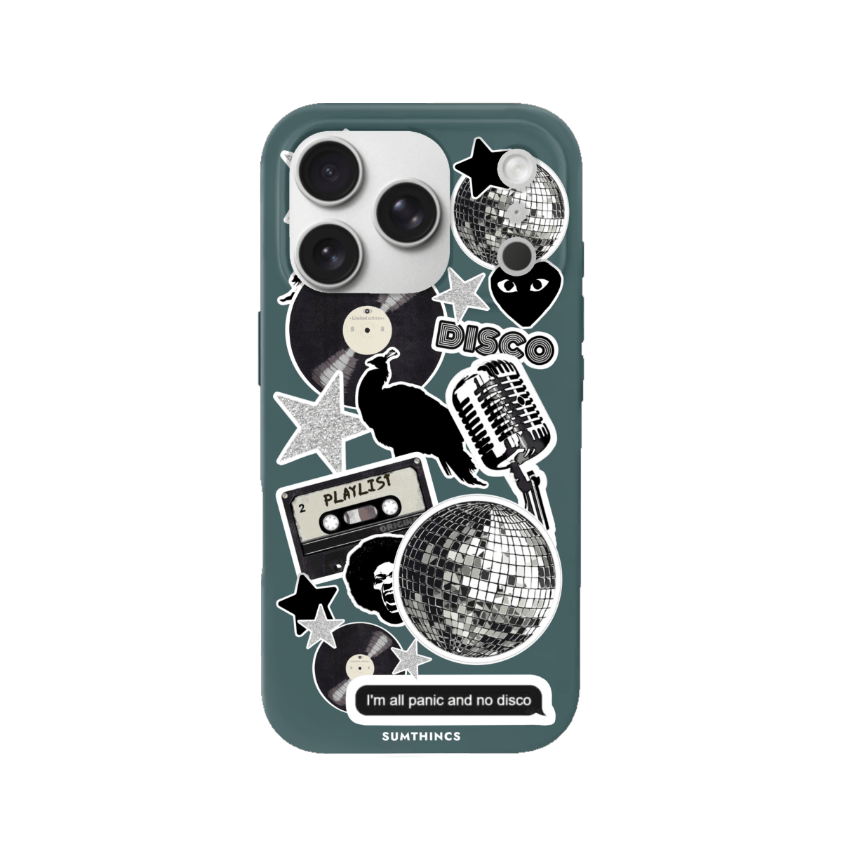 iPhone 17 Pro Disco Stickers Premium Telefon Kılıfı Kaktüs Yeşili - SUMTHINCS
