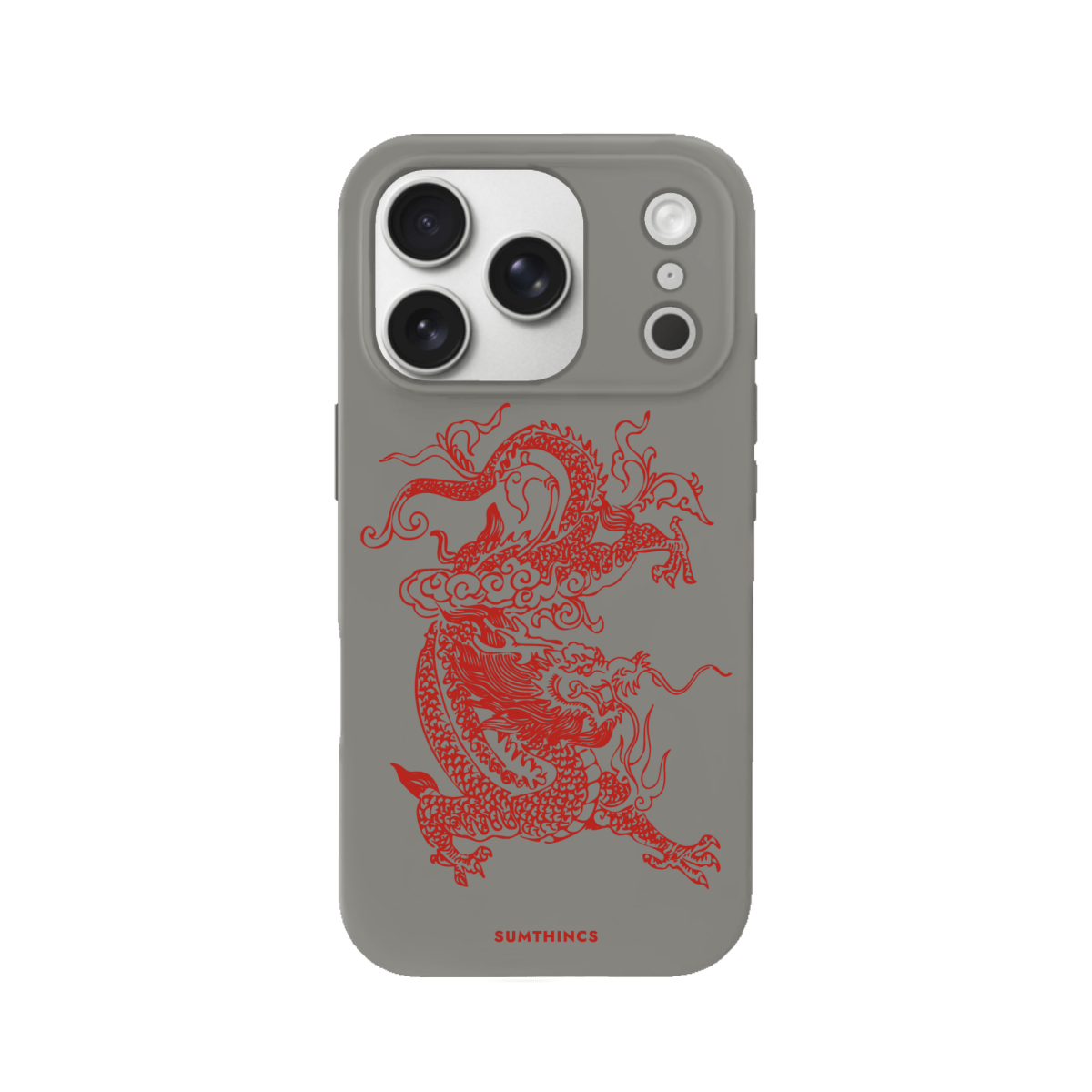 iPhone 17 Pro Dragon Premium Telefon Kılıfı Gri - SUMTHINCS