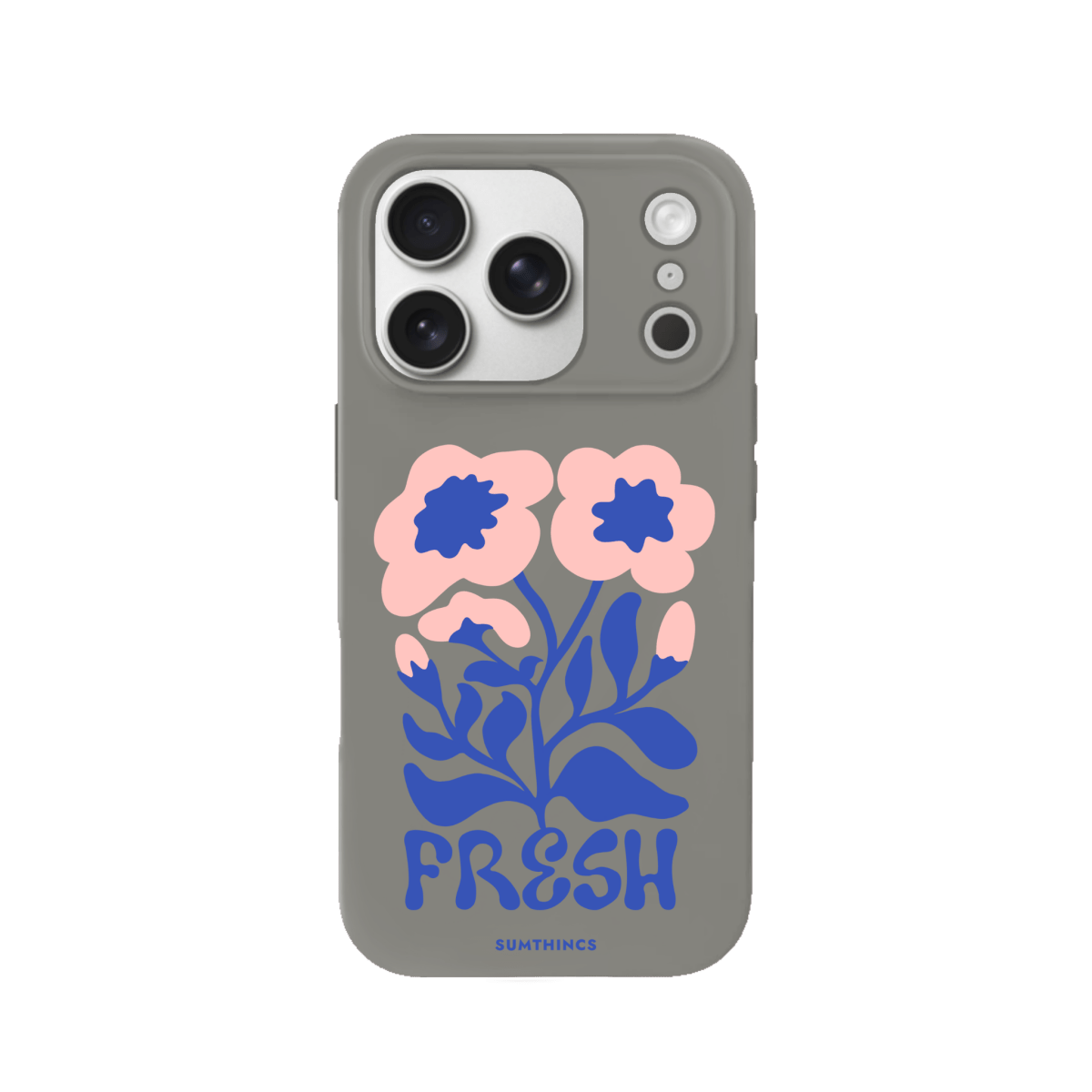 iPhone 17 Pro Fresh Flowers Premium Telefon Kılıfı Gri - SUMTHINCS
