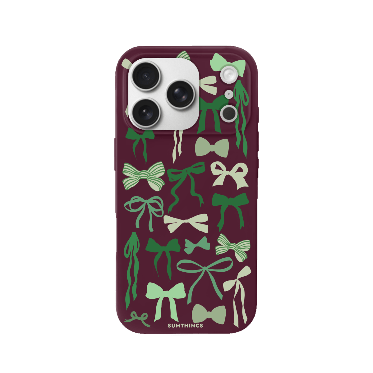 iPhone 17 Pro Green Garland Premium Telefon Kılıfı Bordo - SUMTHINCS