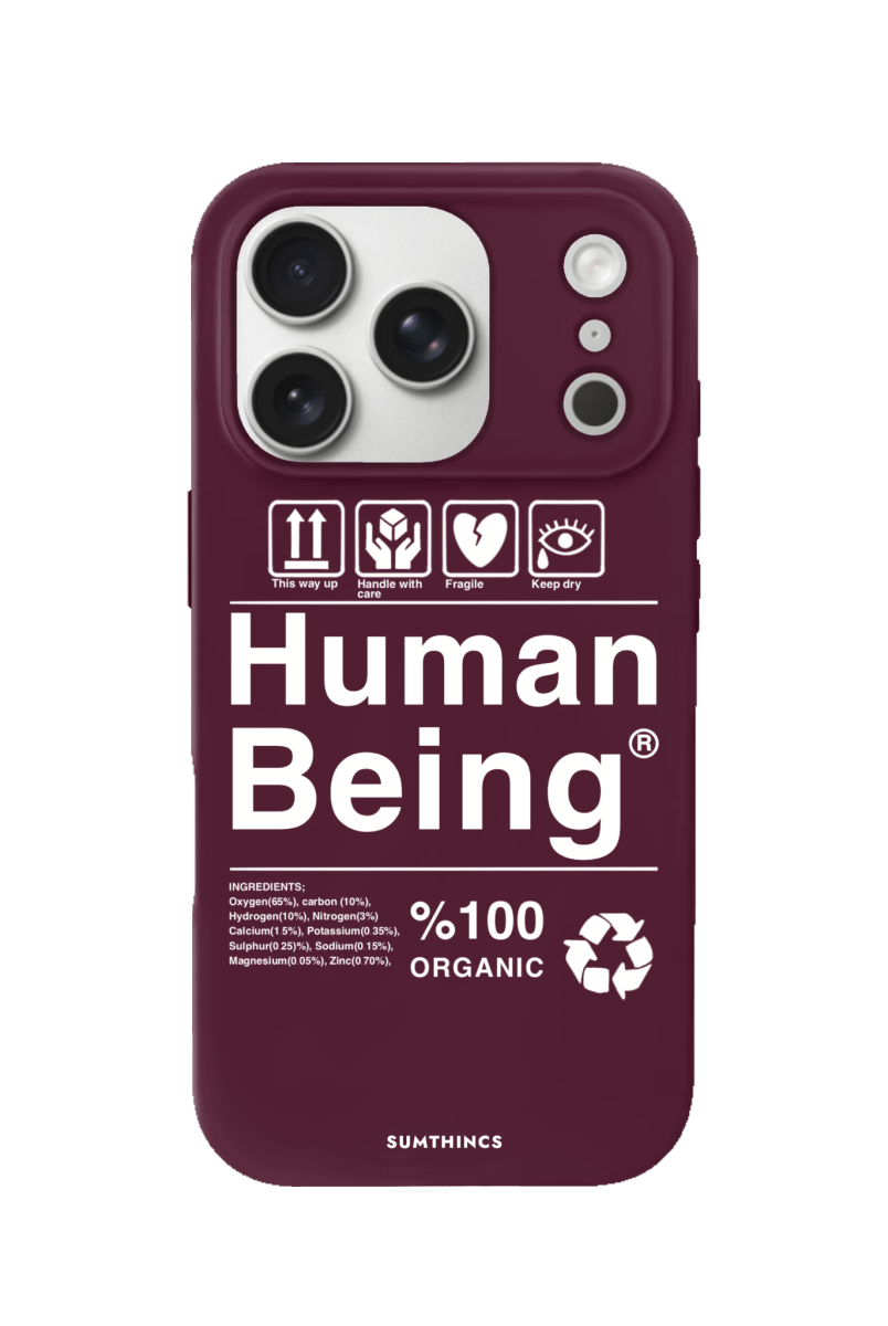 iPhone 17 Pro Human Being Premium Telefon Kılıfı Bordo - SUMTHINCS
