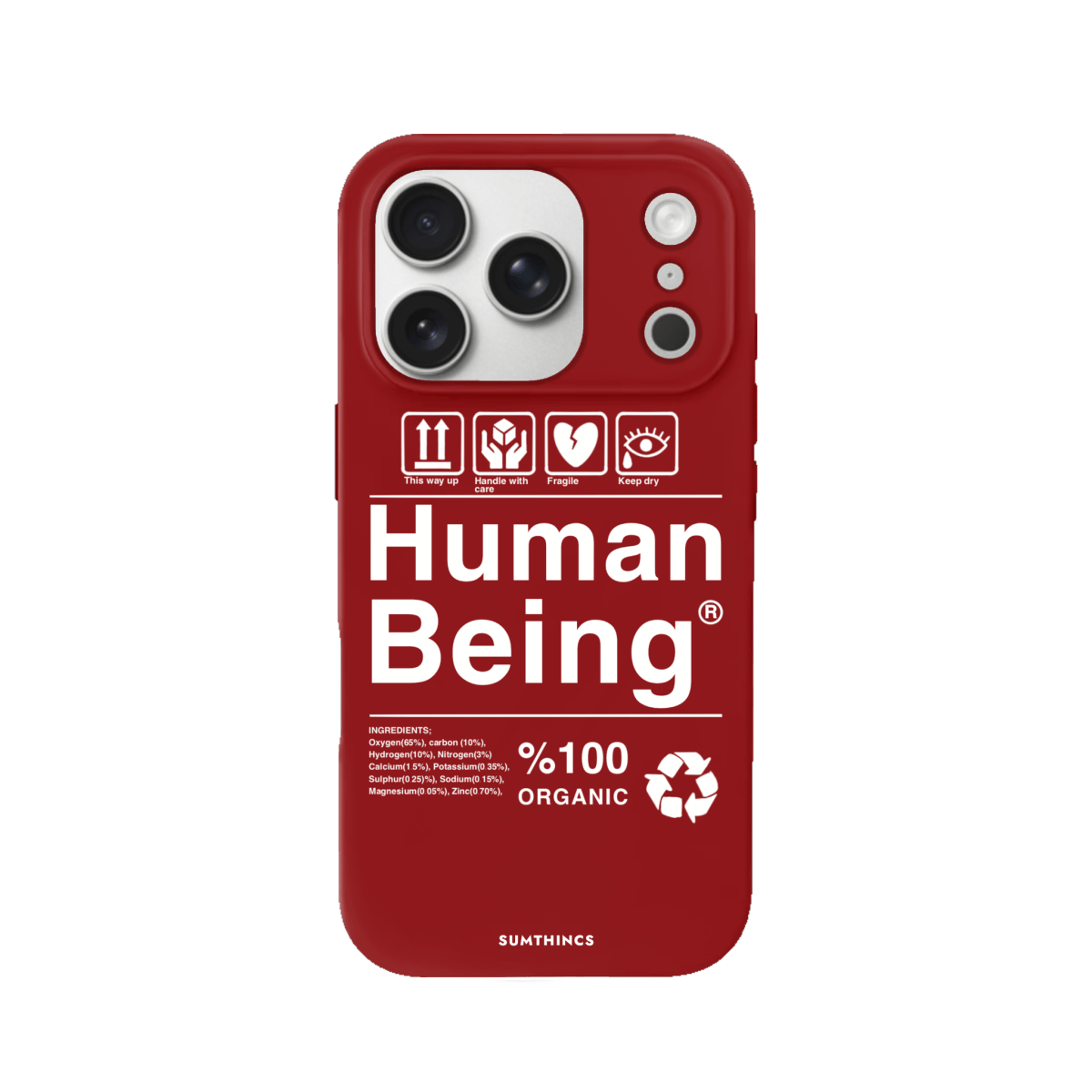 iPhone 17 Pro Human Being Premium Telefon Kılıfı Kırmızı - SUMTHINCS