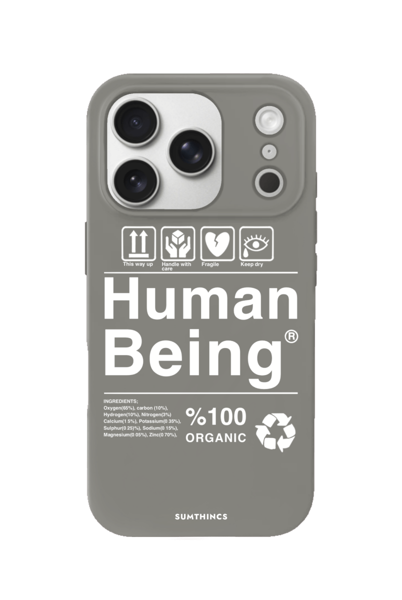 iPhone 17 Pro Human Being Premium Telefon Kılıfı Gri - SUMTHINCS