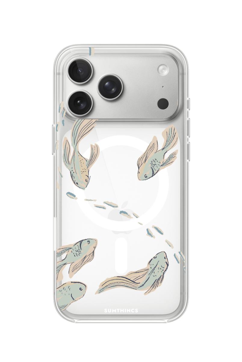 iPhone 17 Pro Koi Fish Clear Magsafe Şeffaf Telefon Kılıfı - SUMTHINCS