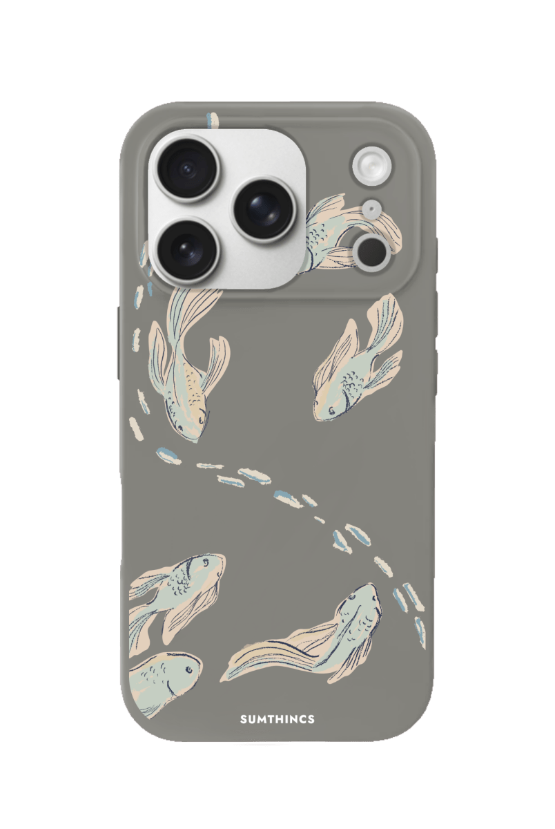 iPhone 17 Pro Koi Fish Premium Telefon Kılıfı Gri - SUMTHINCS