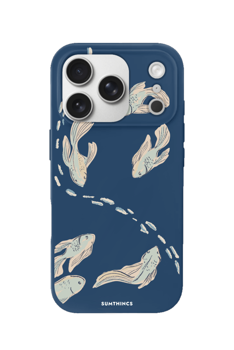 iPhone 17 Pro Koi Fish Premium Telefon Kılıfı Pasifik Mavi - SUMTHINCS