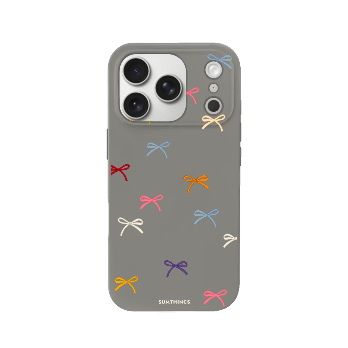 iPhone 17 Pro Little Bows Premium Telefon Kılıfı Gri - SUMTHINCS