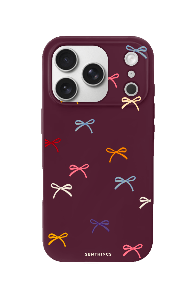iPhone 17 Pro Little Bows Premium Telefon Kılıfı Bordo - SUMTHINCS