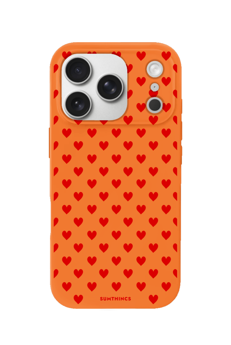 iPhone 17 Pro Little Hearts Premium Telefon Kılıfı Turuncu - SUMTHINCS