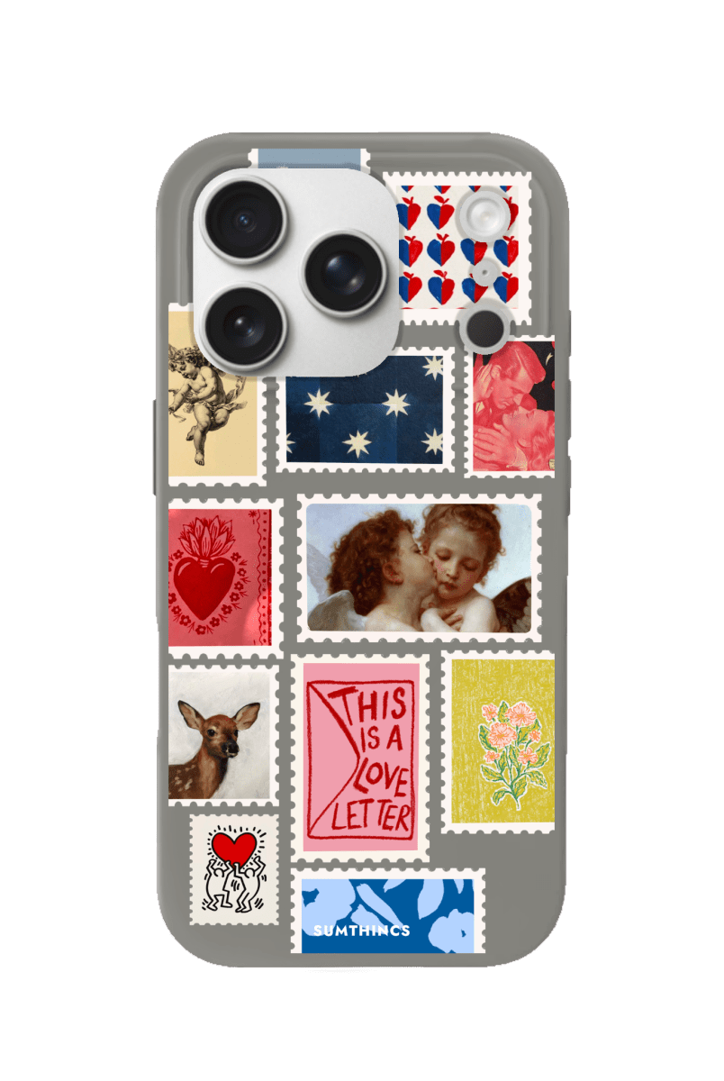 iPhone 17 Pro Love Letter Premium Telefon Kılıfı Gri - SUMTHINCS