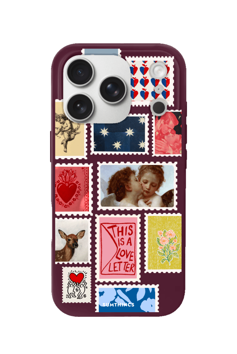 iPhone 17 Pro Love Letter Premium Telefon Kılıfı Bordo - SUMTHINCS