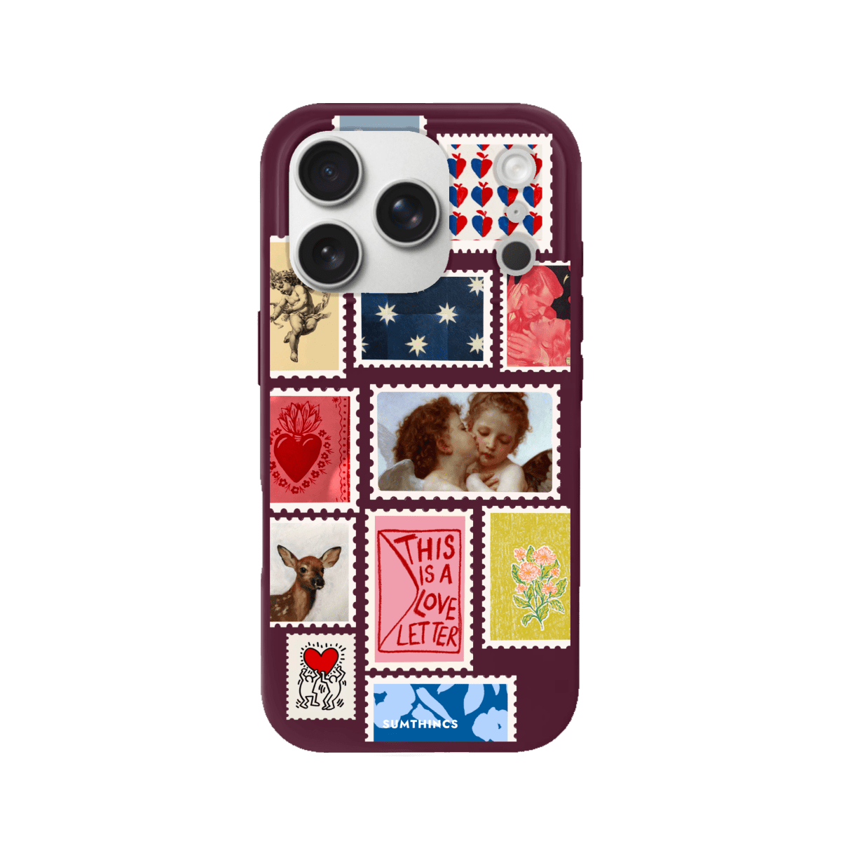 iPhone 17 Pro Love Letter Premium Telefon Kılıfı Bordo - SUMTHINCS