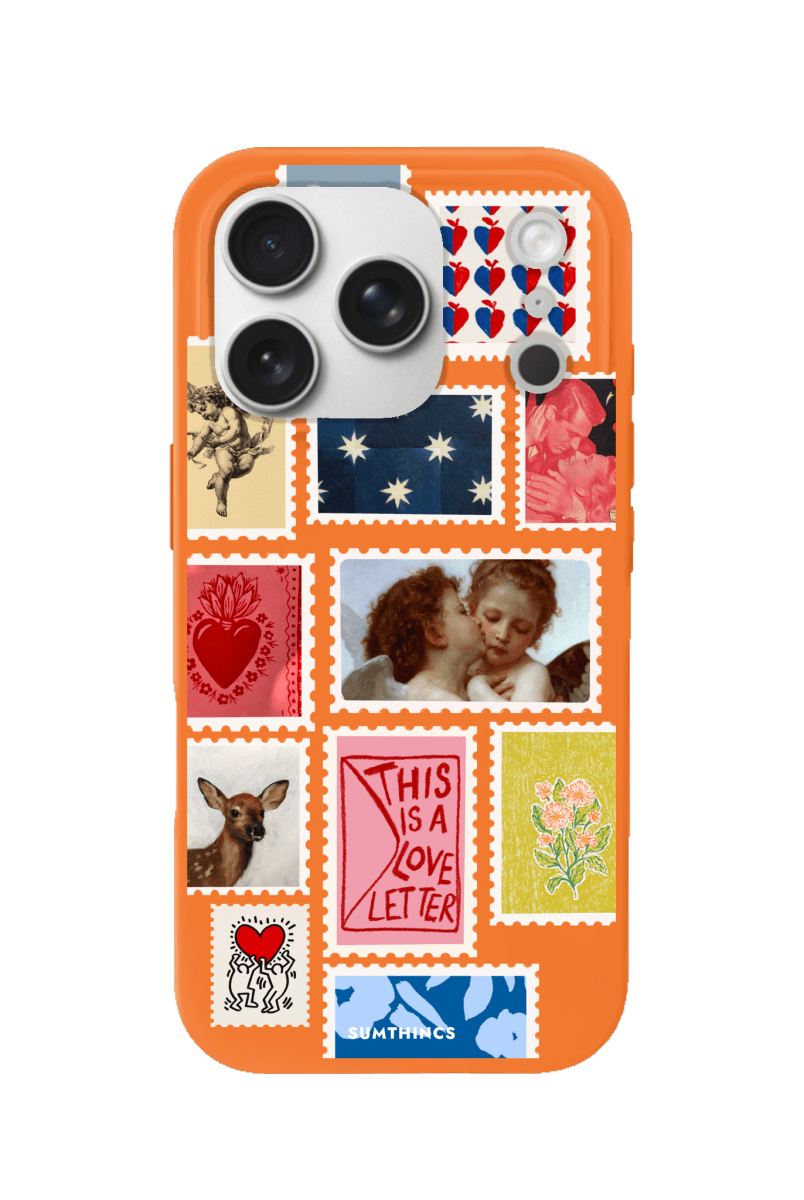 iPhone 17 Pro Love Letter Premium Telefon Kılıfı Turuncu - SUMTHINCS