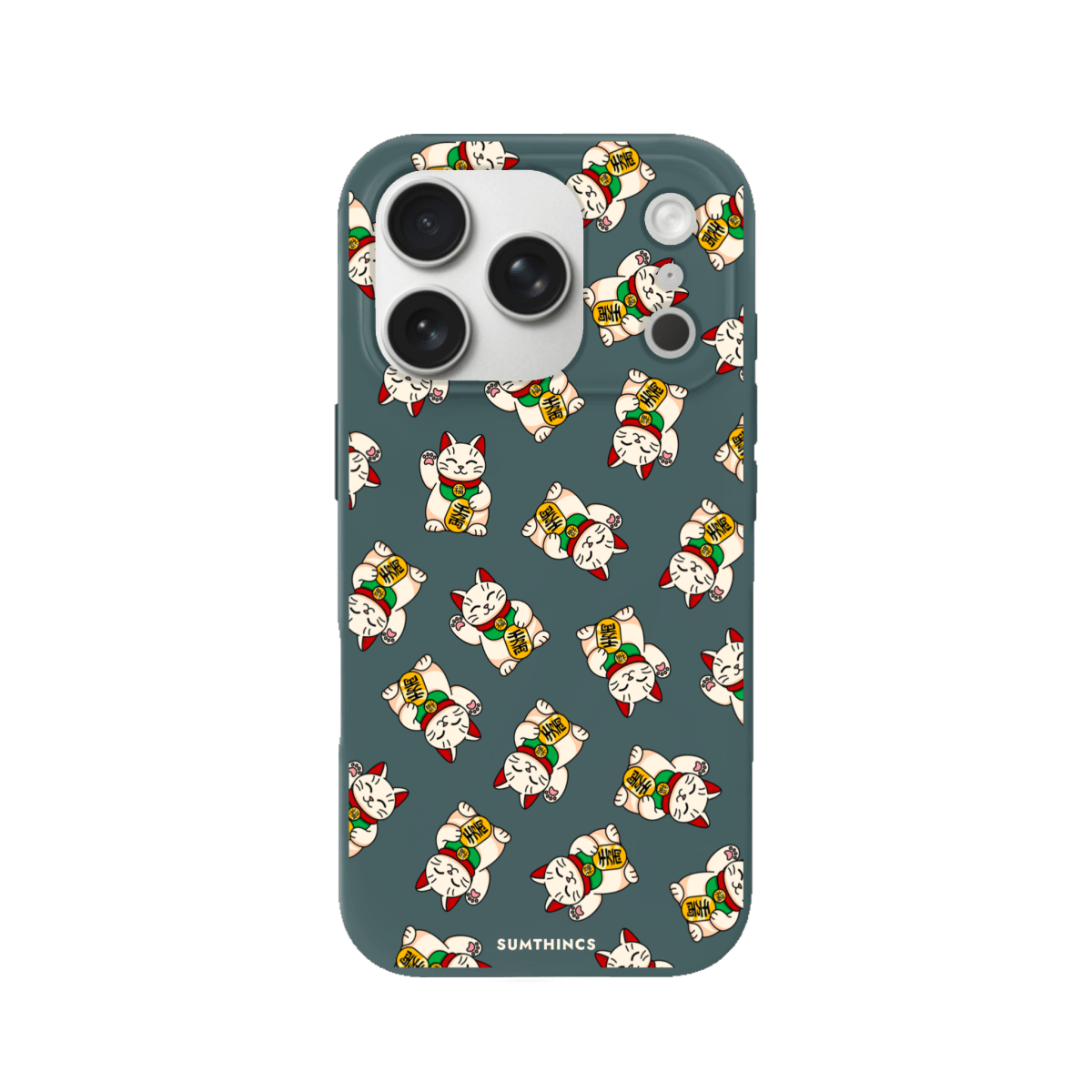 iPhone 17 Pro Maneki Neko Premium Telefon Kılıfı Kaktüs Yeşili - SUMTHINCS