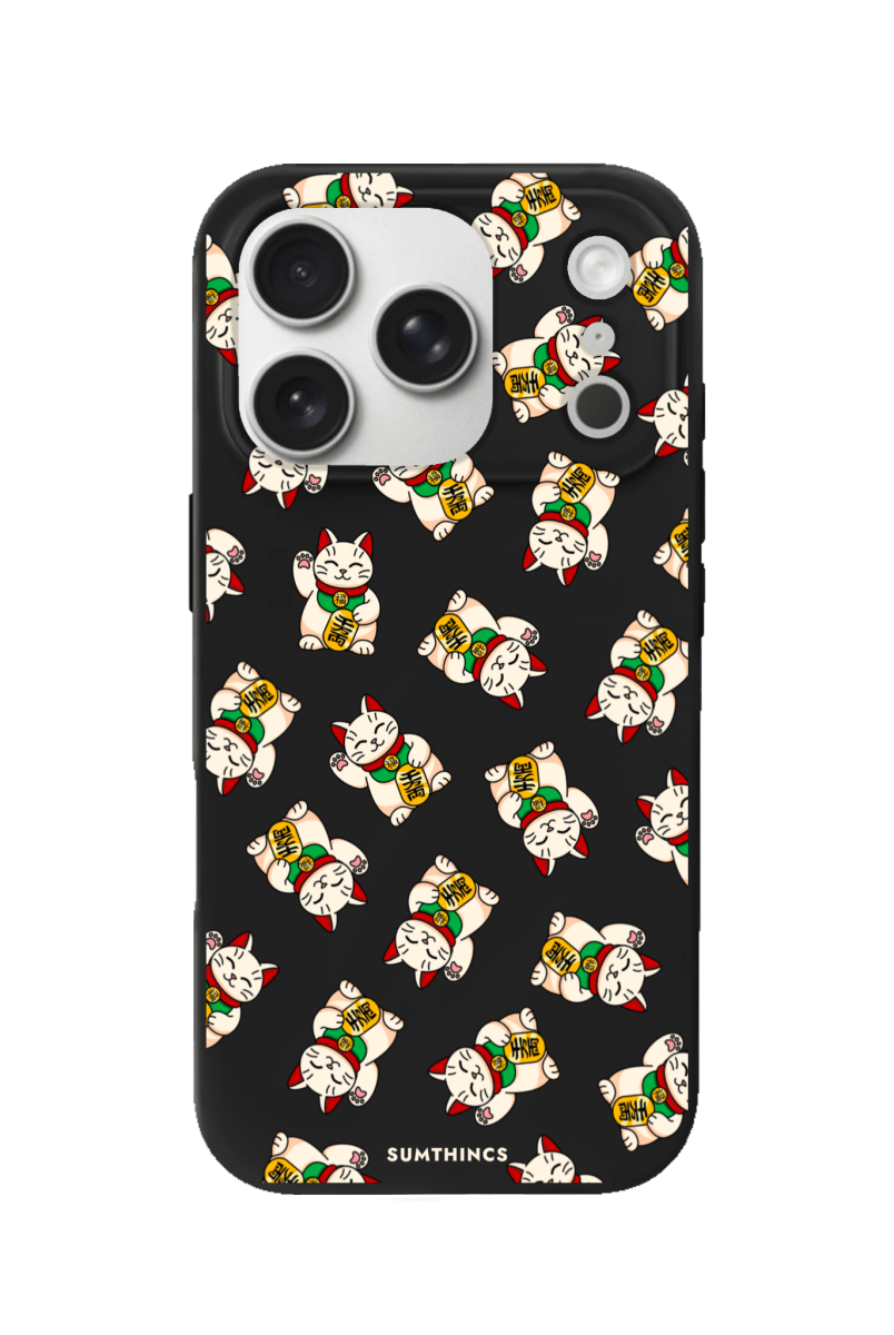 iPhone 17 Pro Maneki Neko Premium Telefon Kılıfı Siyah - SUMTHINCS
