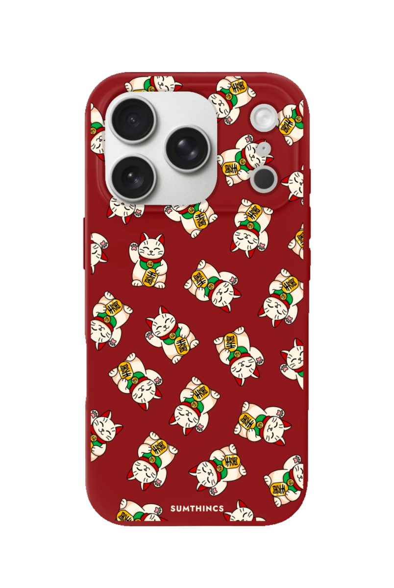 iPhone 17 Pro Maneki Neko Premium Telefon Kılıfı Kırmızı - SUMTHINCS
