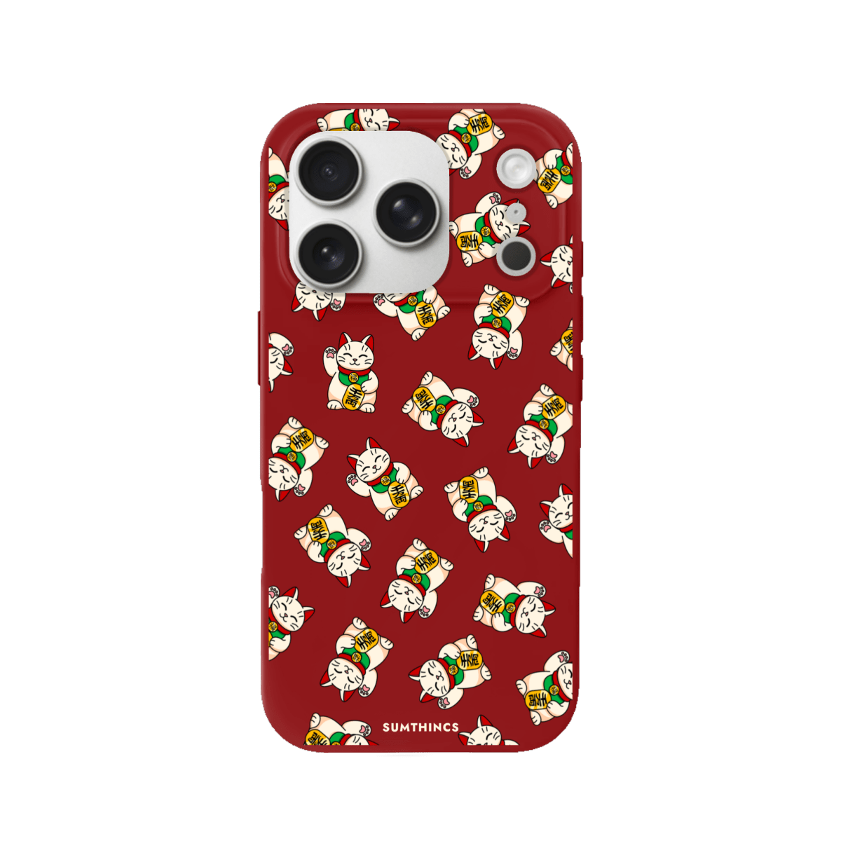 iPhone 17 Pro Maneki Neko Premium Telefon Kılıfı Kırmızı - SUMTHINCS