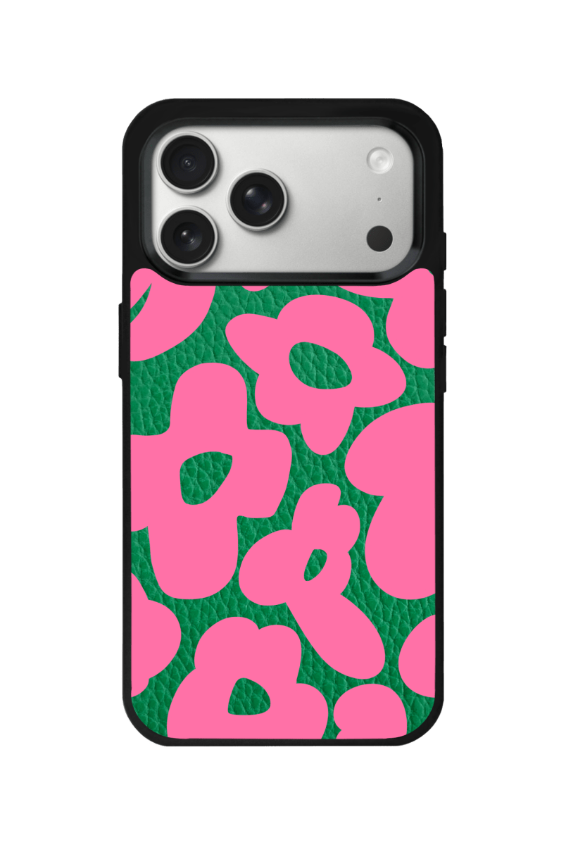 iPhone 17 Pro Max Daisy Pop Leather Deri Telefon Kılıfı Yeşil - SUMTHINCS