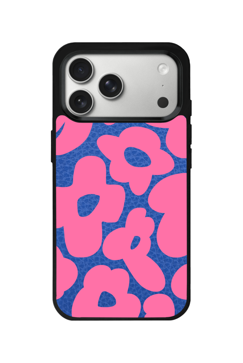 iPhone 17 Pro Max Daisy Pop Leather Deri Telefon Kılıfı Mavi - SUMTHINCS