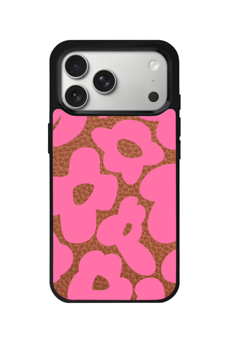 iPhone 17 Pro Max Daisy Pop Leather Deri Telefon Kılıfı Kahverengi - SUMTHINCS