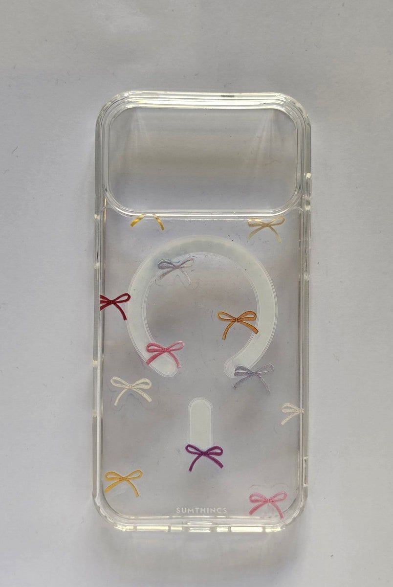iPhone 17 Pro Max little bow Clear Magsafe Telefon Kılıfı - Sumthincs