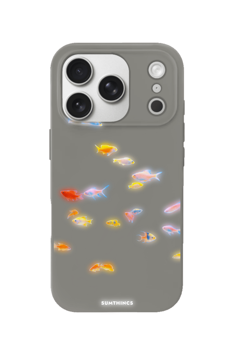 iPhone 17 Pro Max Neon Fish Premium Telefon Kılıfı Gri - SUMTHINCS