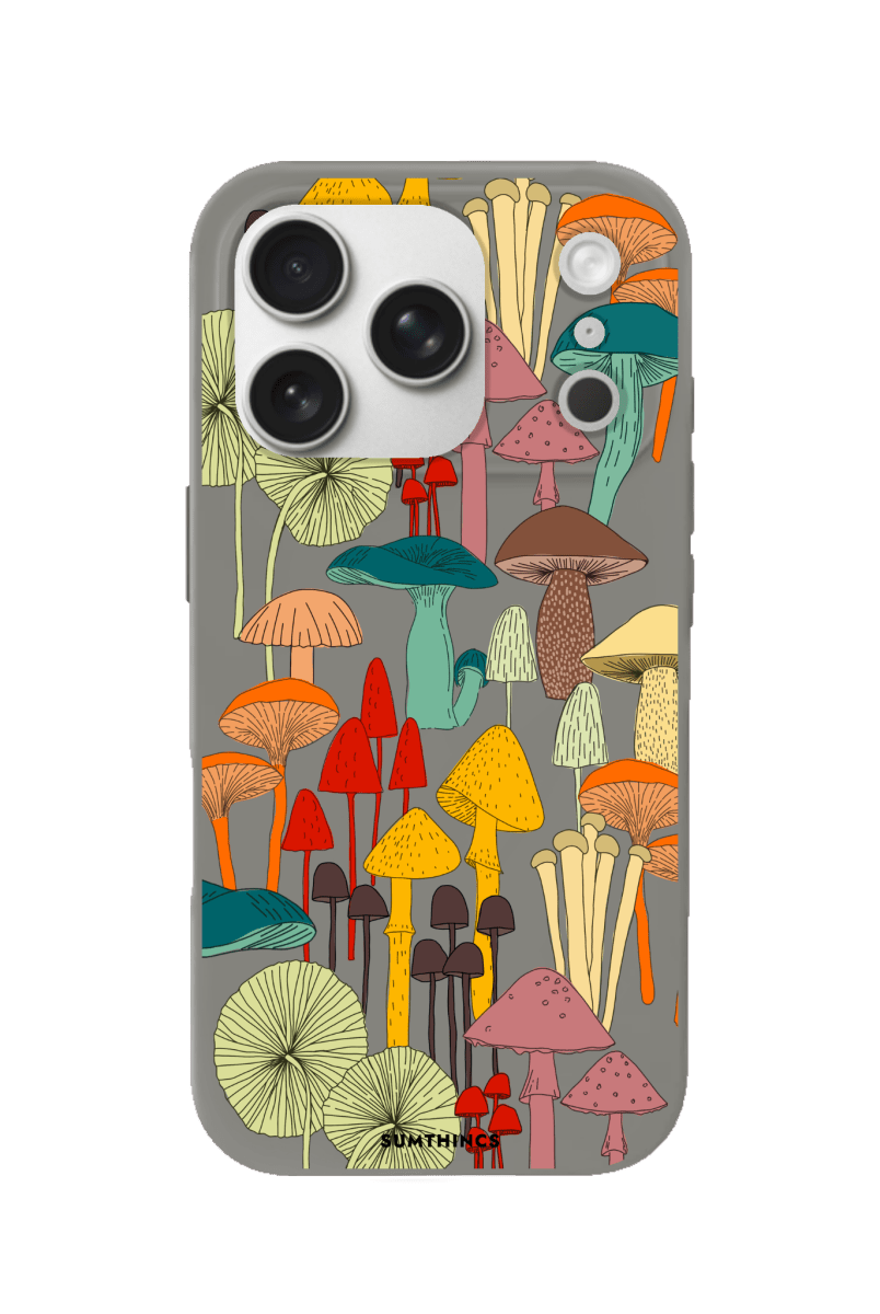 iPhone 17 Pro Mushrooms Premium Telefon Kılıfı Gri - SUMTHINCS