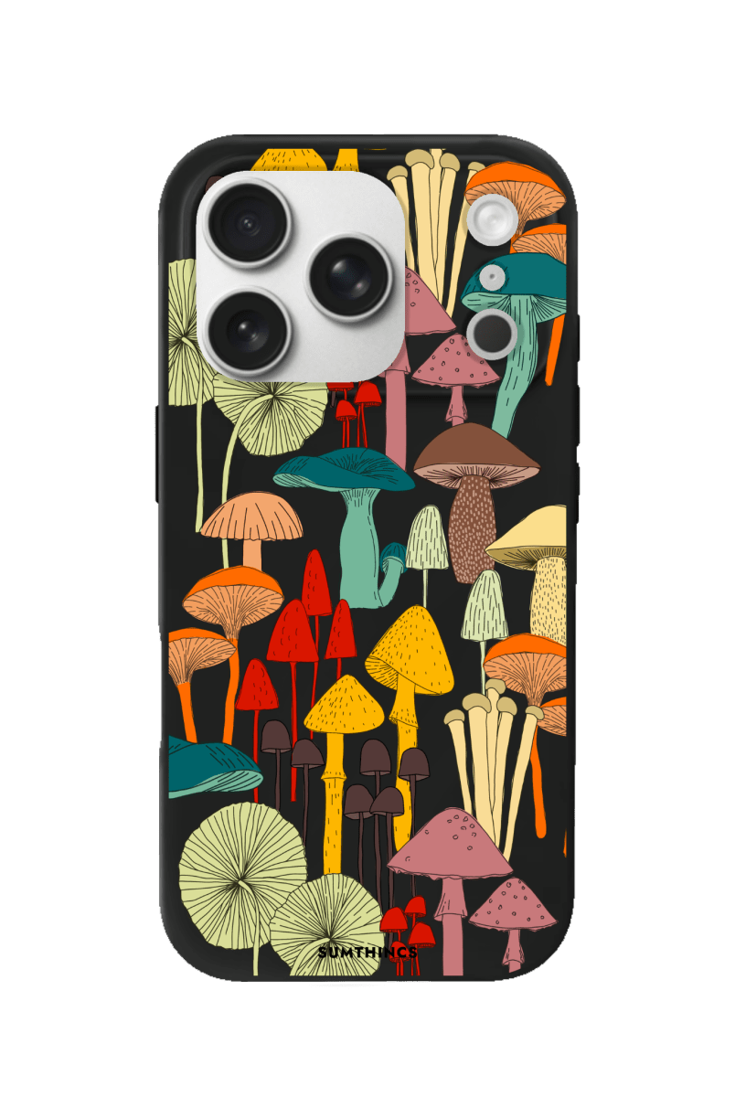 iPhone 17 Pro Mushrooms Premium Telefon Kılıfı Siyah - SUMTHINCS