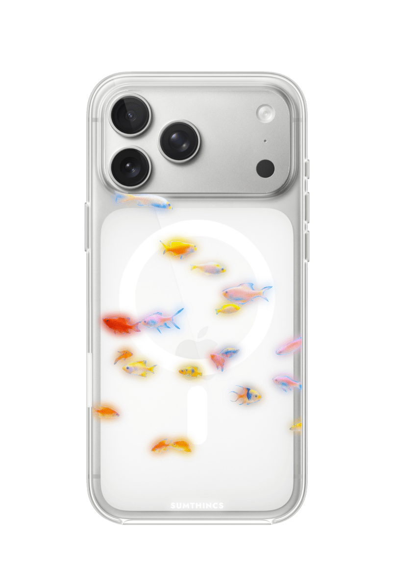 iPhone 17 Pro Neon Fish Clear Magsafe Şeffaf Telefon Kılıfı - SUMTHINCS