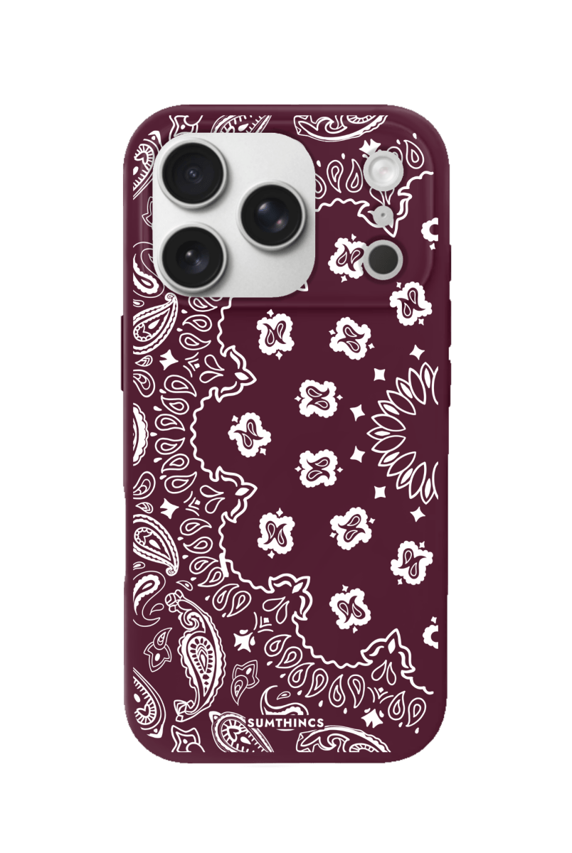 iPhone 17 Pro Paisley Premium Telefon Kılıfı Bordo - SUMTHINCS