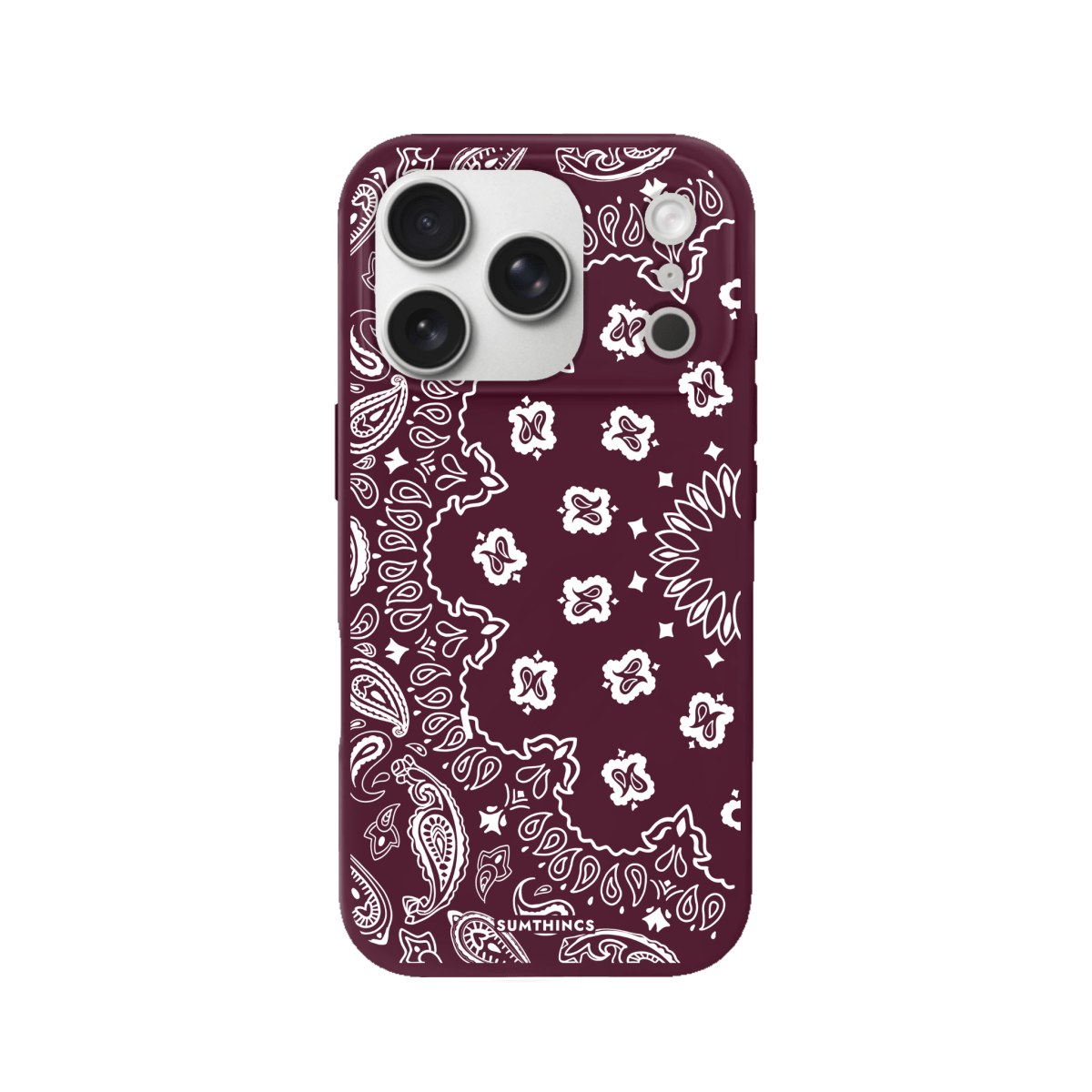 iPhone 17 Pro Paisley Premium Telefon Kılıfı Bordo - SUMTHINCS