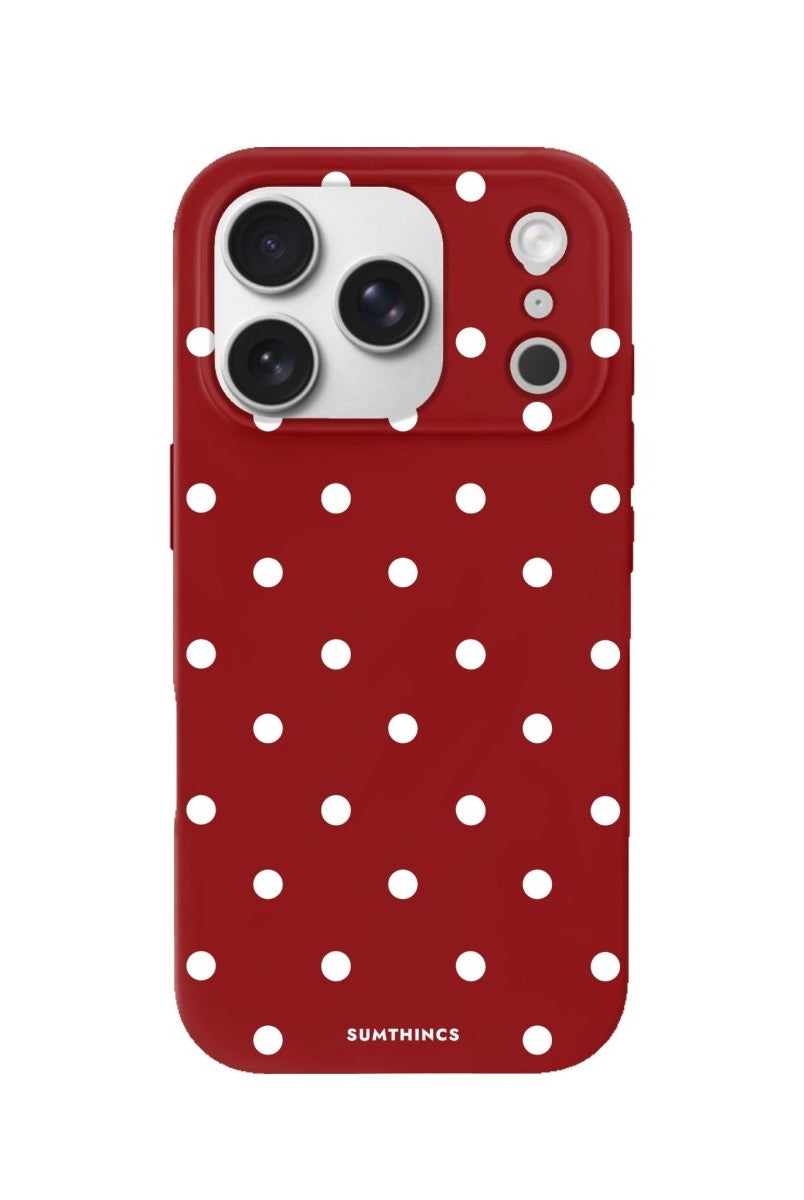 iPhone 17 Pro Polka Dot Premium Telefon Kılıfı Kırmızı - SUMTHINCS
