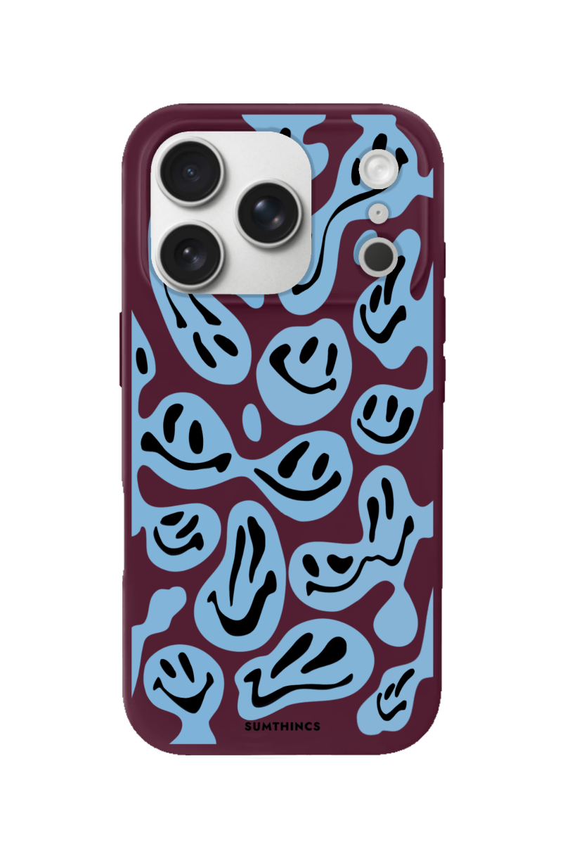 iPhone 17 Pro Smiley Premium Telefon Kılıfı Bordo - SUMTHINCS