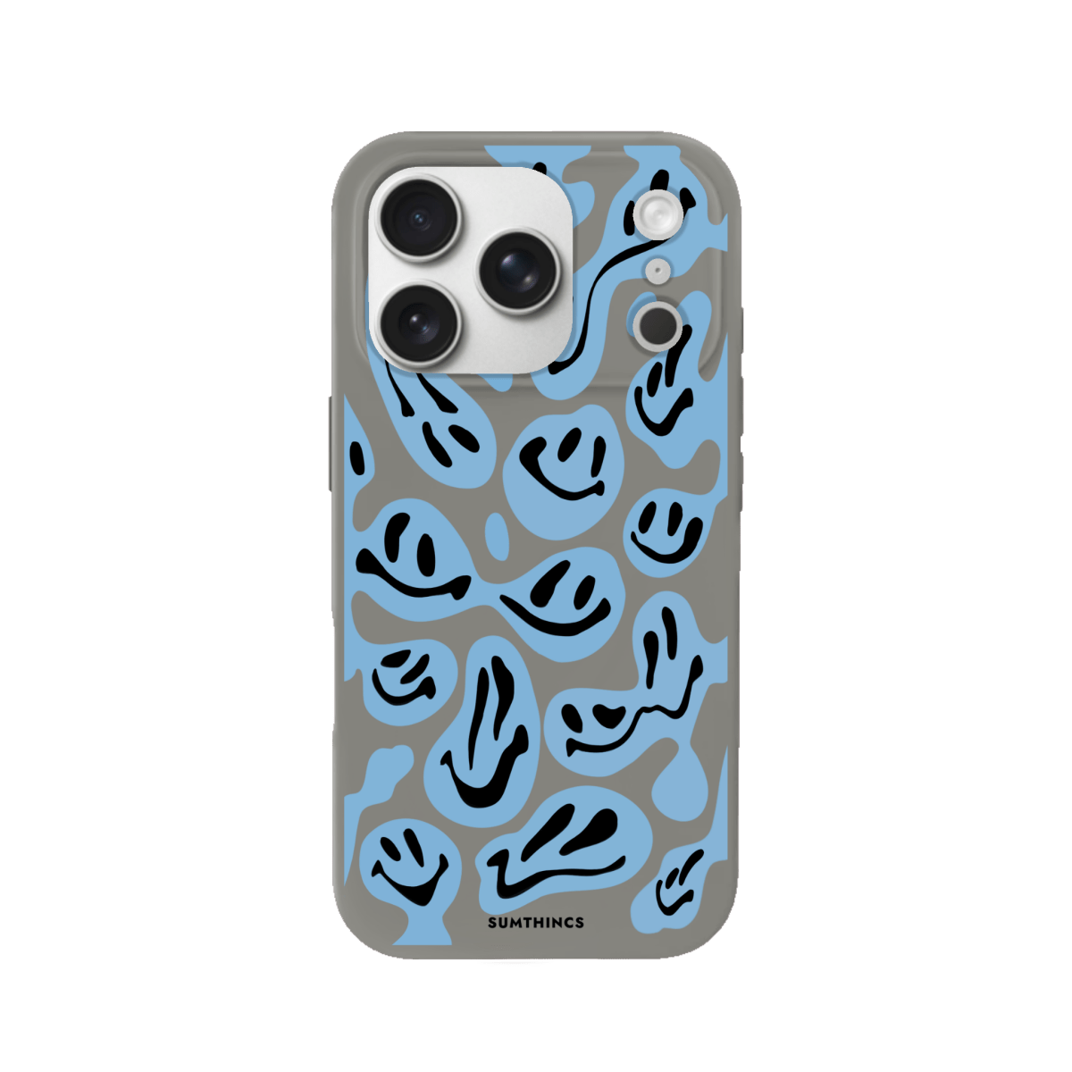 iPhone 17 Pro Smiley Premium Telefon Kılıfı Gri - SUMTHINCS