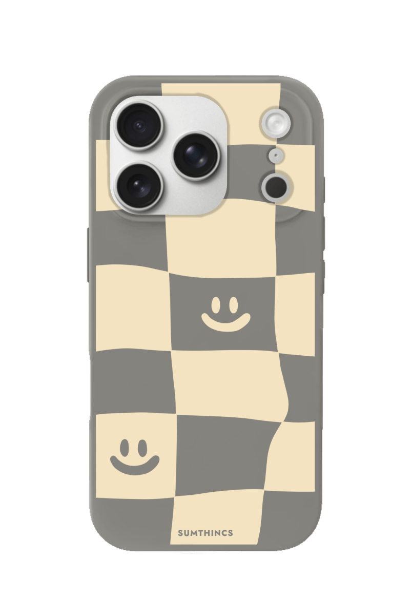 iPhone 17 Pro Smiling Check Premium Telefon Kılıfı Gri - SUMTHINCS