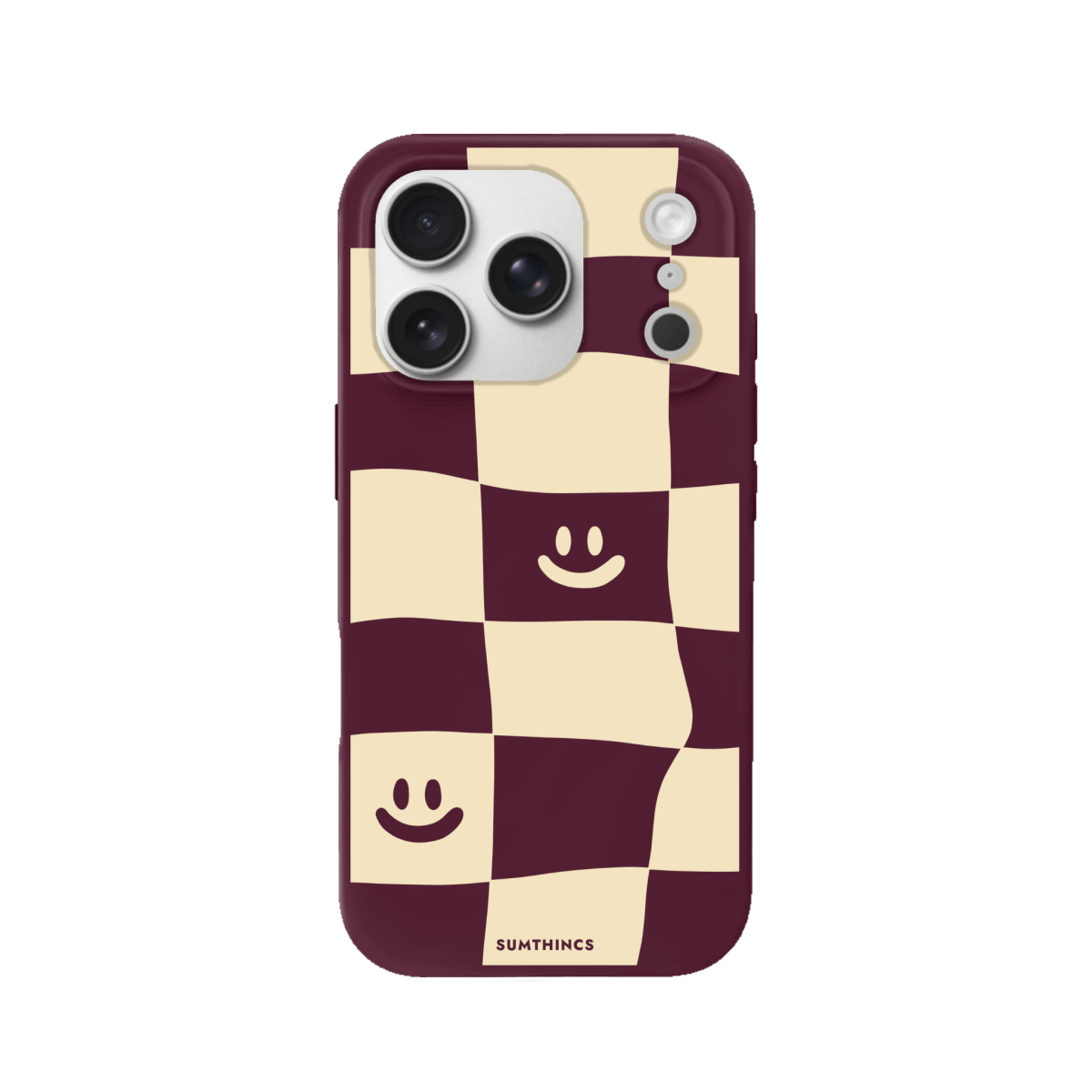 iPhone 17 Pro Smiling Check Premium Telefon Kılıfı Bordo - SUMTHINCS
